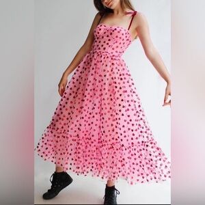 NWT Betsey Johnson Hearty Coraet Midi Dress